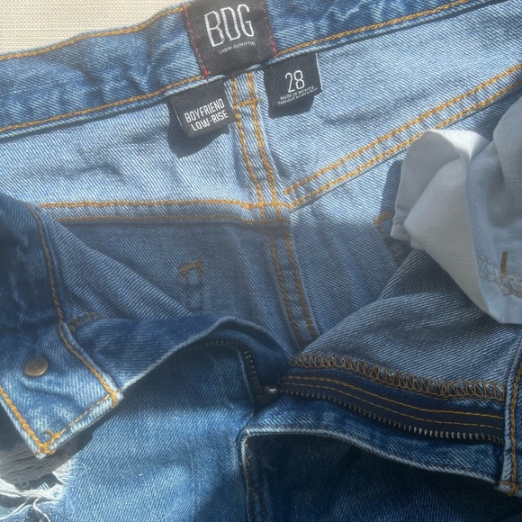 BDG Blue Distressed Jean Shorts - Picture 2 of 3